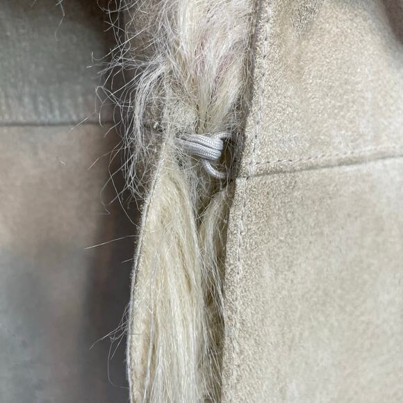 Y2K Cami Long Suede Leather Faux Fur Penny Lane Boho Glam Jacket Coat Womens XL - Picture 6 of 17